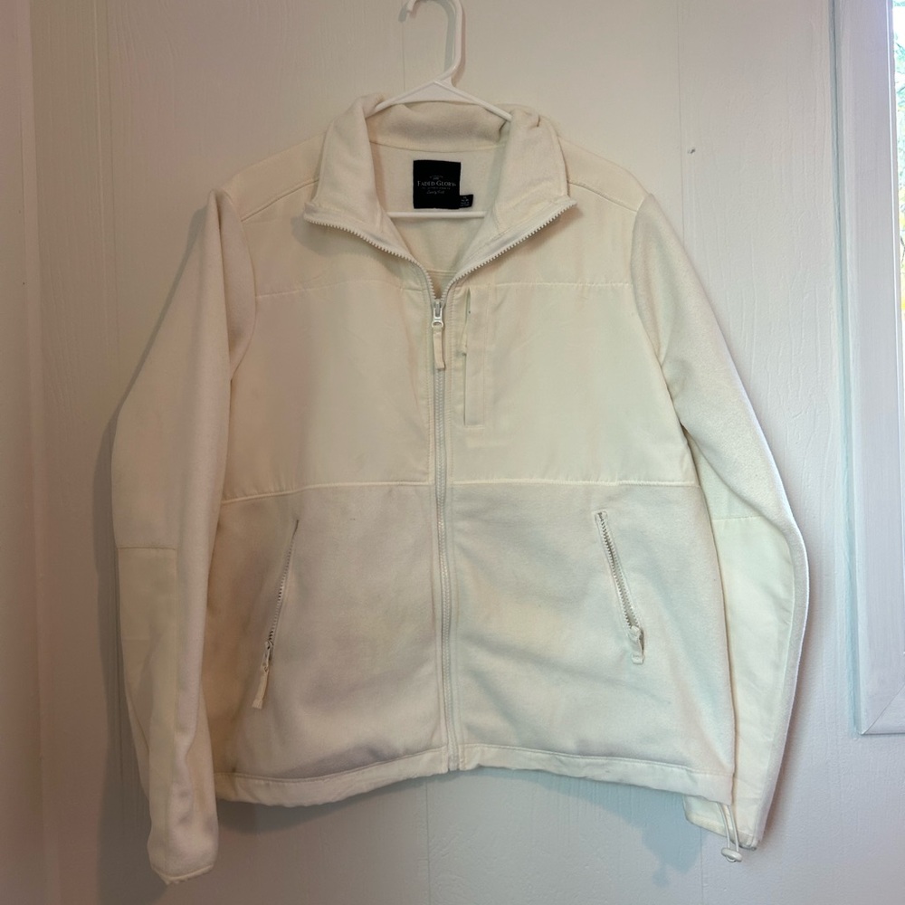 Faded Glory Cream White Pullover Sweater with Pockets